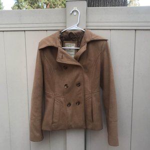 Brown Wool Double-Breasted Guess Coat / Jacket